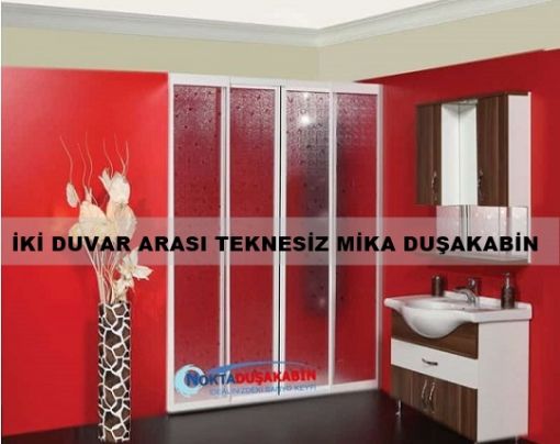 İki duvar arası mika camlı teknesiz duşakabin 